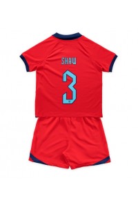 England Luke Shaw #3 Babyklær Borte Fotballdrakt til barn VM 2022 Korte ermer (+ Korte bukser)